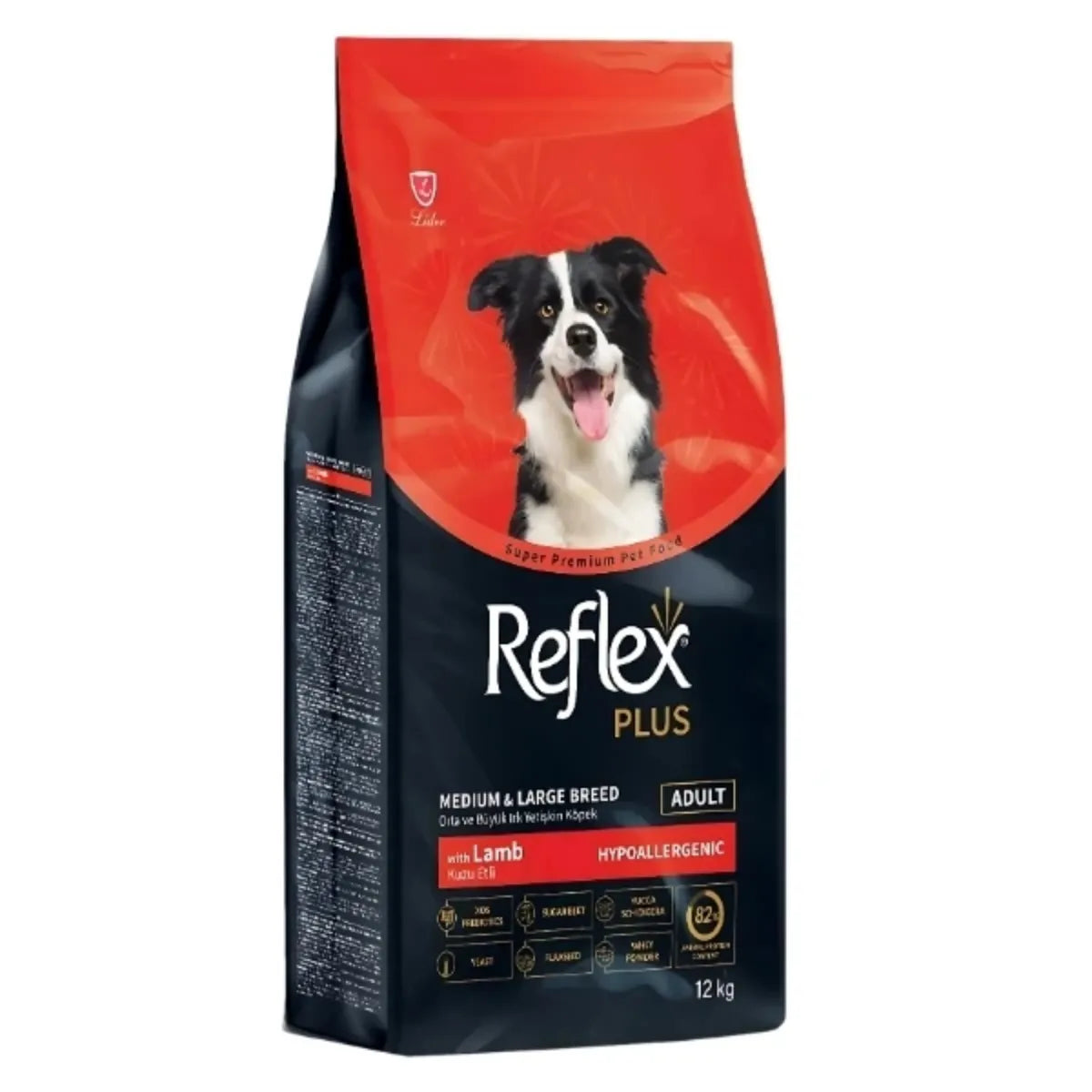 REFLEX Plus Medium & Large M-L Miel și Orez 12kg – Hrană uscată