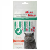 Recompense Cremoase pentru Pisici Adulte MIAU MIAU Creamy Snacks Rață 4x15g – Snack cu Taurină și Prebiotice