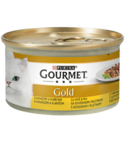 Gourmet gold bucatele in sos, vita si pui 85 gr