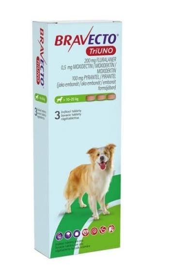 Bravecto TriUNO – Comprimate masticabile pentru câini (3 tablete)