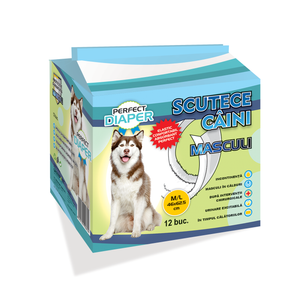 Scutece 12buc ML 46-62,5cm pentru mascul, Perfect