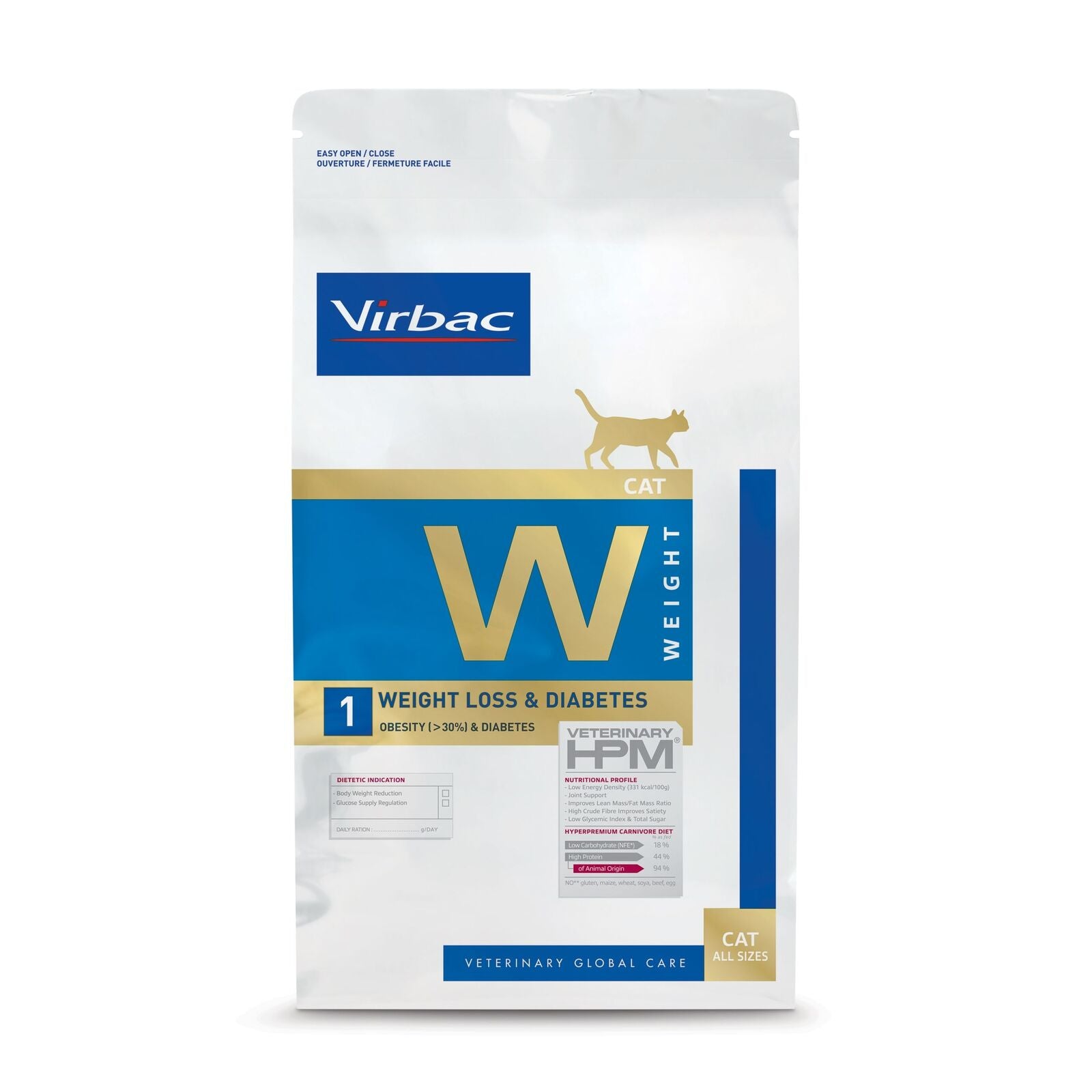 Virbac Weight Loss & Diabetes Cat Food W1 – Hrană pisici pentru slăbire sănătoasă și control glicemic