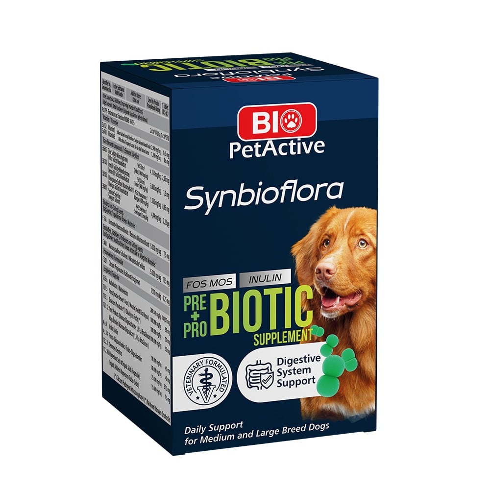 Bio PetActive Synbioflora 60 tab pentru Caini de Talie Medie si Mare