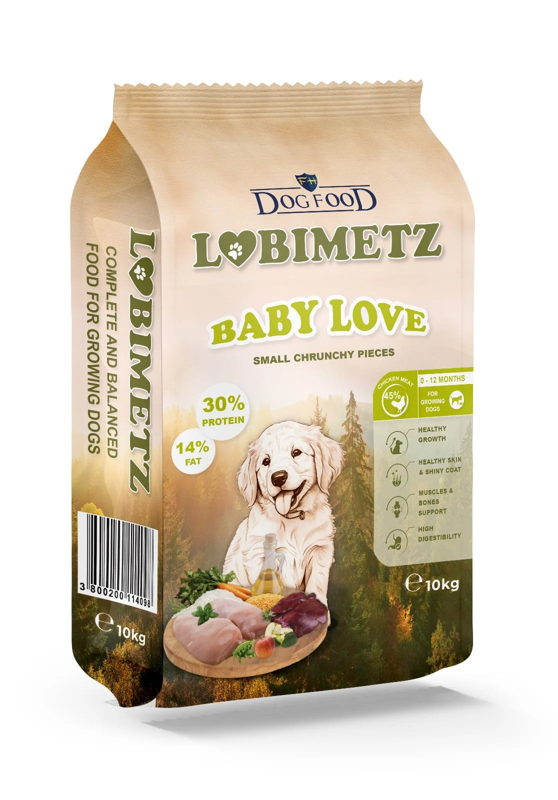 Dog Food Baby junior 10kg – Hrană Uscată Completă pentru Pui de Câine (0–12 luni)