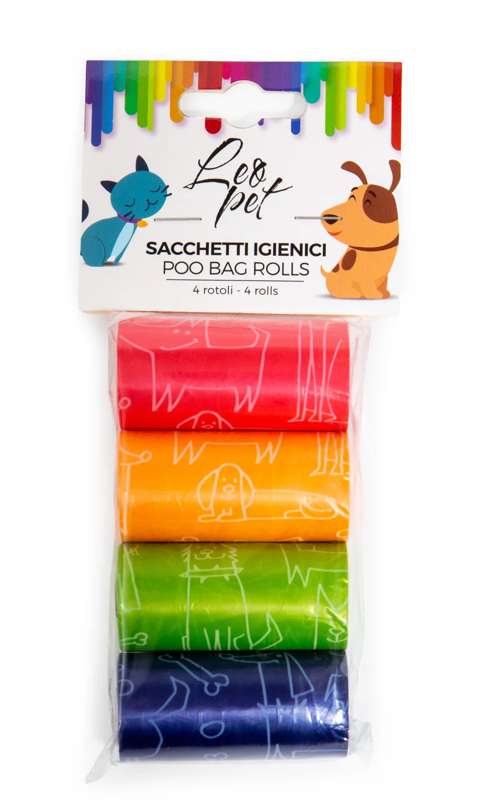 Leopet pungi Igienice Colorate Set 4 Role