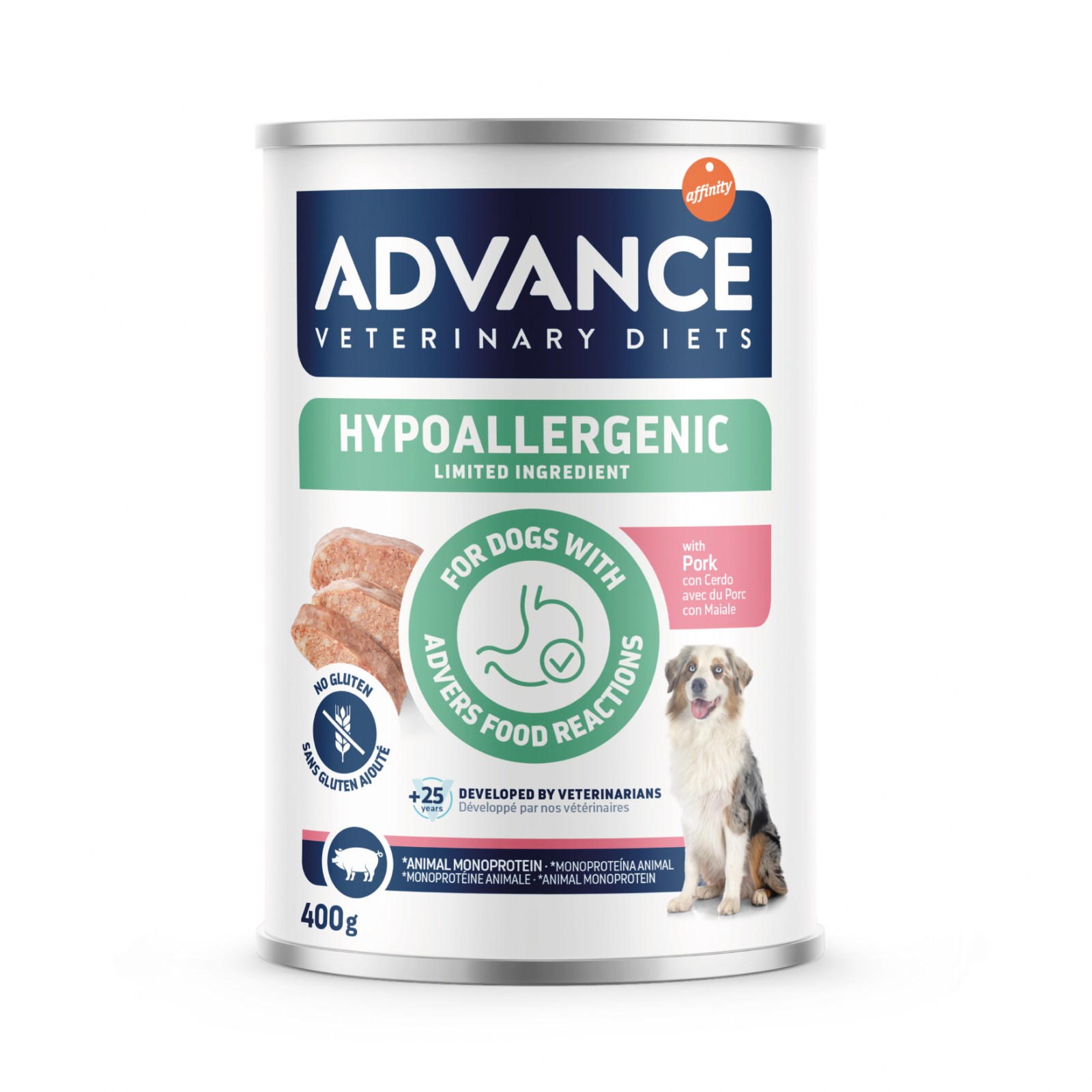 Advance conserva Hipoalergenic Porc 400gr – Dietă hipoalergenică