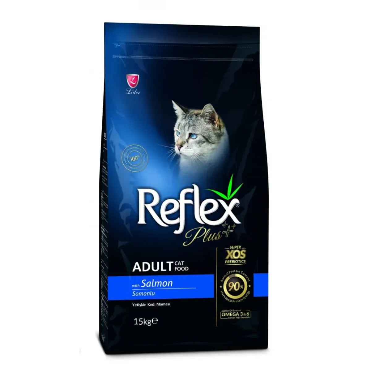 Reflex Plus Adult Somon 15kg – Hrană uscată premium pentru pisici adulte