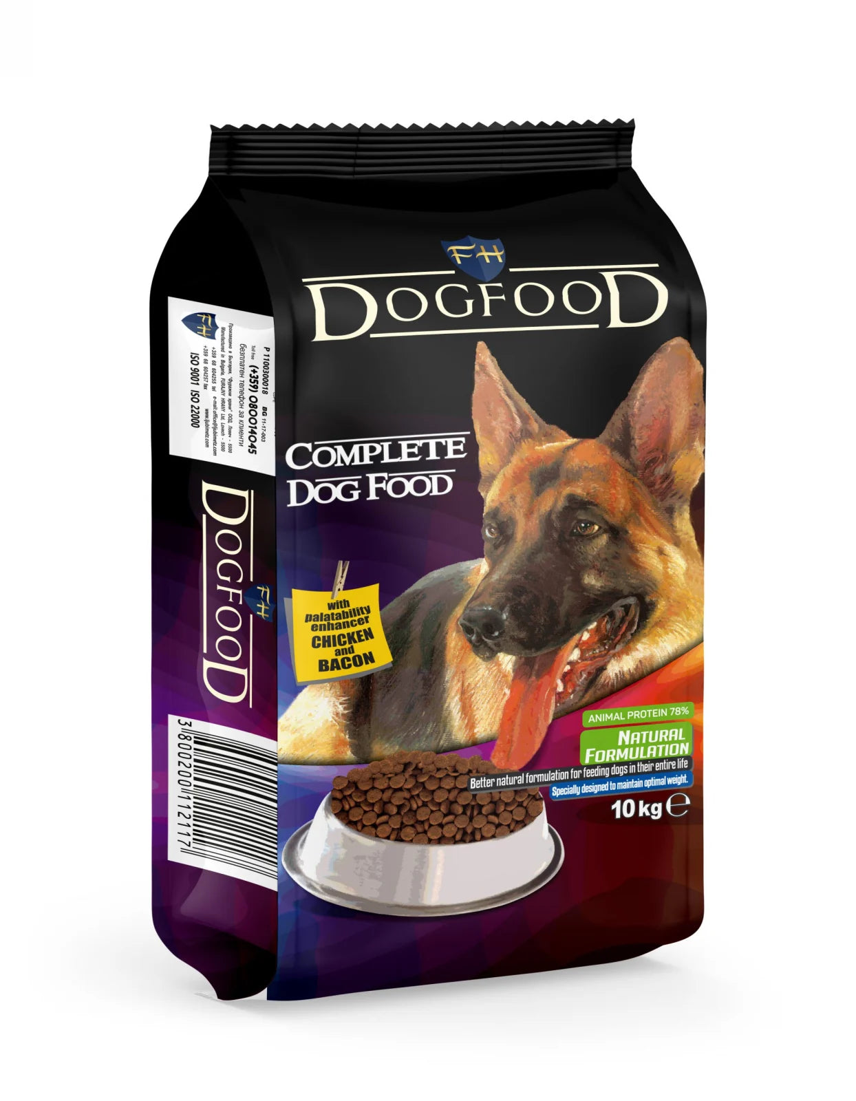 Dog Food 10kg Pui și Bacon – Hrană Uscată Completă pentru Câini Adulți