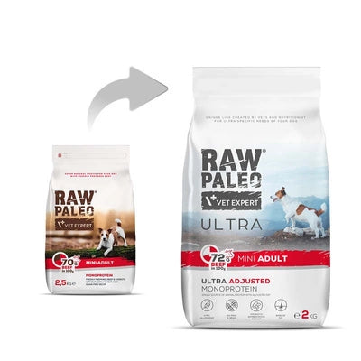 Vetexpert RAW PALEO ULTRA BEEF ADULT MINI 2KG_2