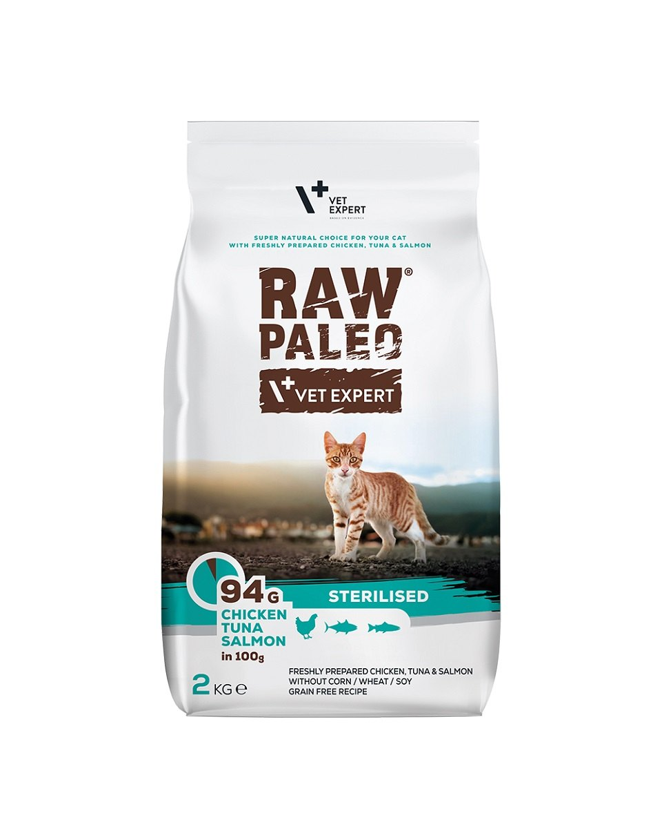 Raw paleo sterilized, pui, ton, somon