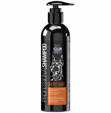 CLUB4PETS Sampon profesional SHORT HAIR pentru caini adulti cu blana scurta, 250 ML
