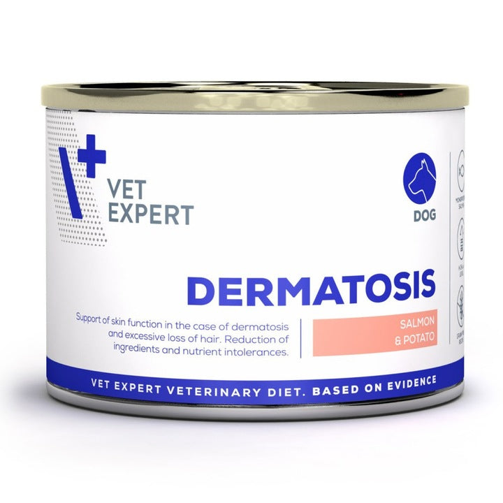 4T Dietă Veterinară Dermatosis Dog Somon 200 g ,VetExpert