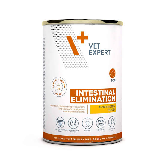 4T Dietă Veterinară Intestinal Elimination & Low Fat Curcan 400 g , VetExpert