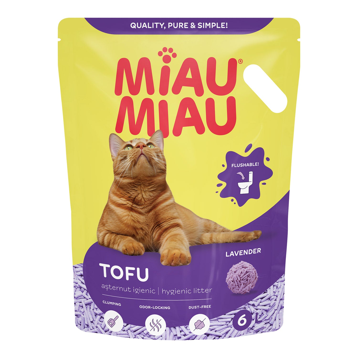 6L Asternut Pisici MIAU MIAU Tofu Lavanda (formula originala)