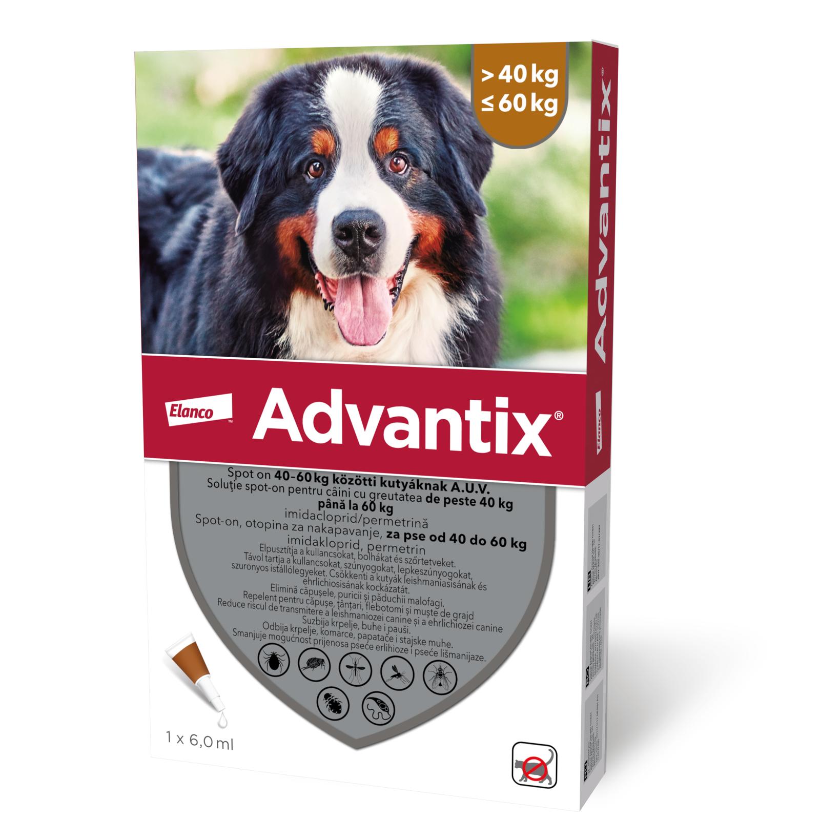 Advantix 600 Caini (40 - 60 kg), 1 pipeta
