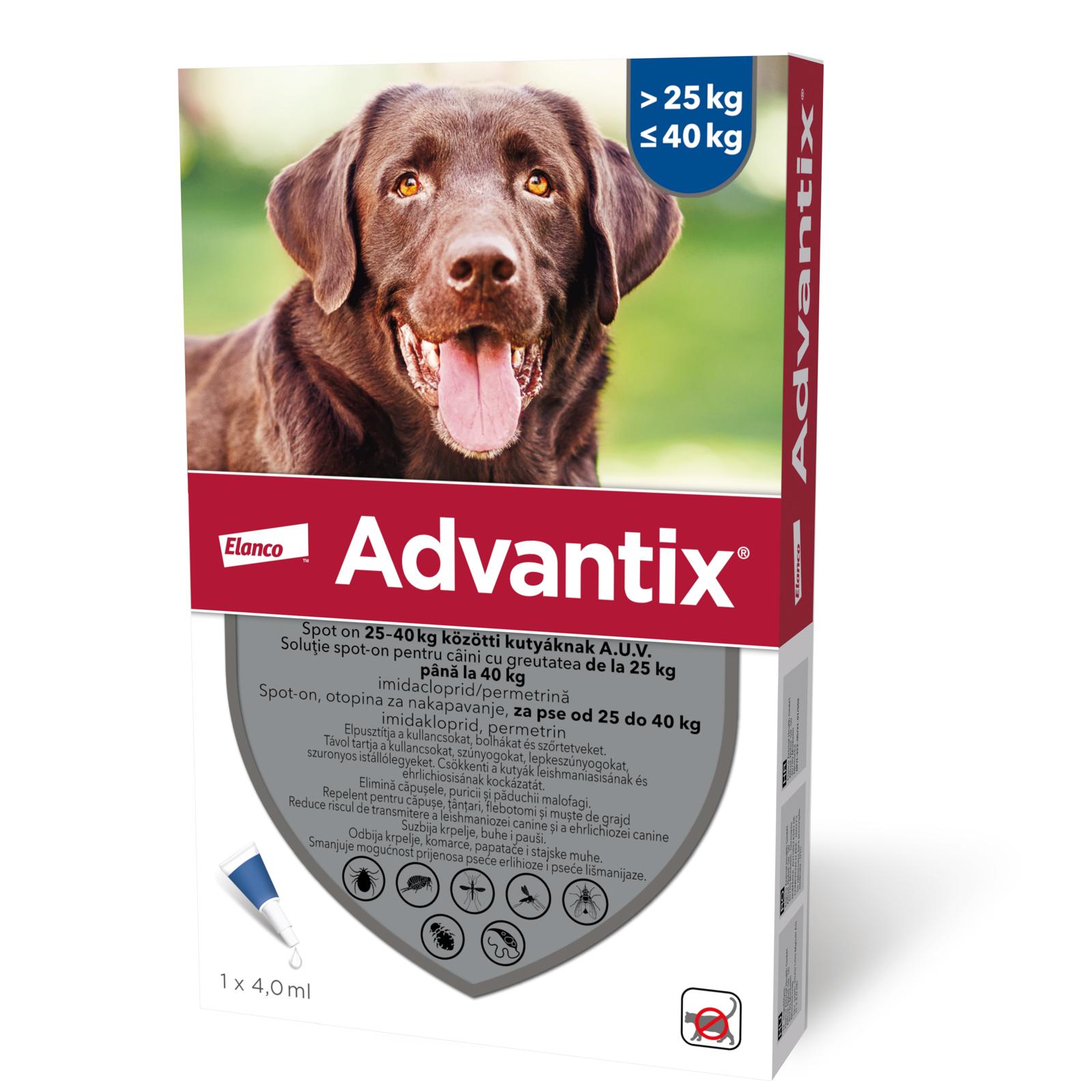 Advantix pentru câini între 25-40 kg ( 4,0 ml) - 1 pipeta