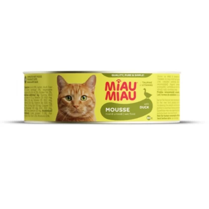 Conserva Pisici Miau Miau Mousse cu Rata, 80g - Hrana Umeda Premium