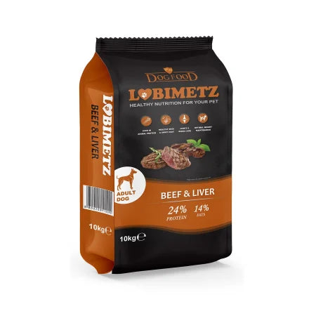 Dog Food 10kg cu Vită și Ficat – Hrană Uscată pentru Câini