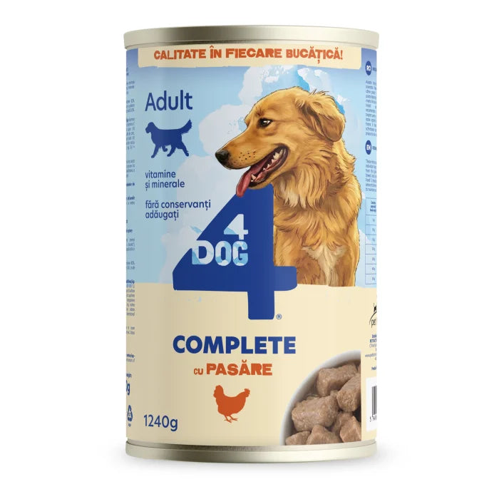 Hrana Umeda Caine Adult 4DOG Pui, Conserva 1240g - Masa Completa in Sos