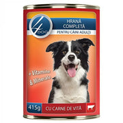 Hrana Umeda Caine Adult 4DOG Vita, Conserva 415g - Bucati in Sos cu Oua si Minerale