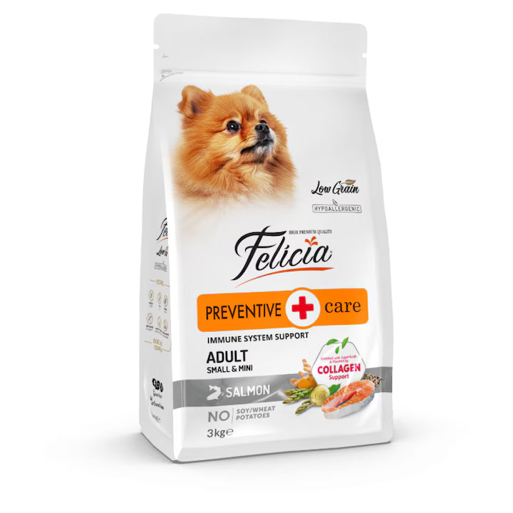 Hrana Uscata Caini Talie Mica Felicia Preventive Somon, 3kg