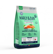 Hrană uscată pentru câini juniori de talie medie și mare Marly & Dan 12 kg – Somon proaspăt, Omega-3 și formulă fără cereale