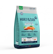 Hrană uscată pentru câini seniori de talie mică Marly & Dan 1,5 kg – Somon, formulă holistică fără cereale, suport pentru articulații