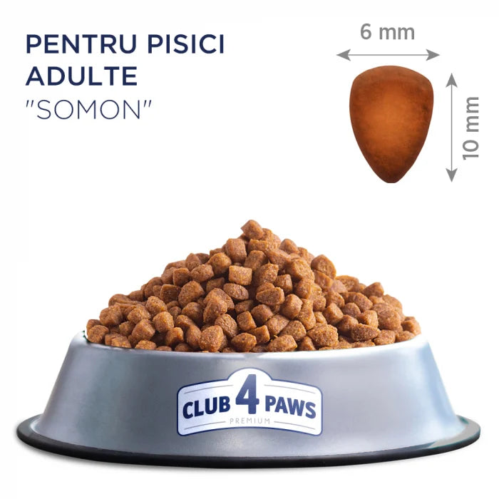 Hrană uscată premium Club 4 Paws Adult Cat cu somon, pentru pisici adulte, 14kg