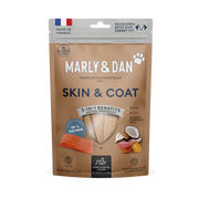 Marly & Dan Jerky Skin & Coat pentru Câini, 80 g – Supliment Natural cu Somon și Omega-3 pentru Piele Sănătoasă și Blană Strălucitoare