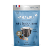 Marly & Dan Salmon Skin Omega-3 pentru Câini, 60 g – Gustare Naturală din 100% Piele de Somon pentru Piele, Blană, Articulații și Igienă Dentară