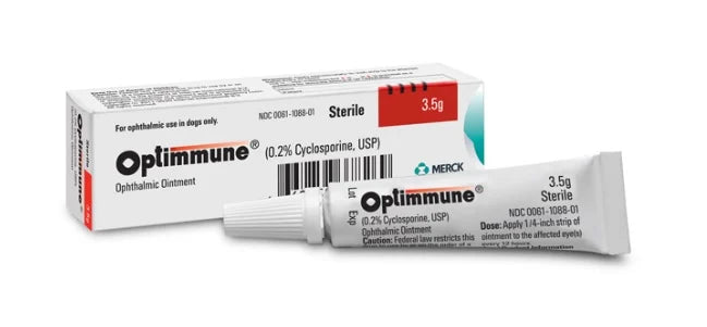 Optimmune – Unguent oftalmic pentru câini, 0,2% ciclosporină, 3,5 g