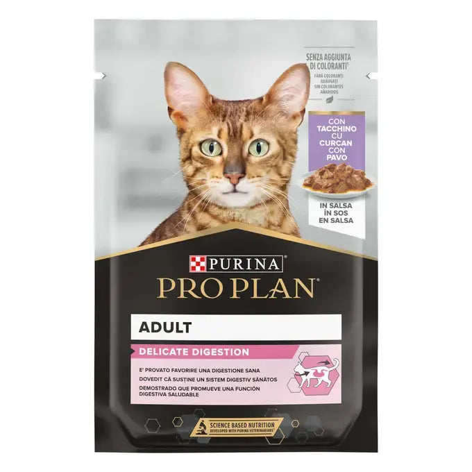 PURINA PRO PLAN DELICATE  în Sos cu Curcan, hrană umedă pentru pisici 85 g