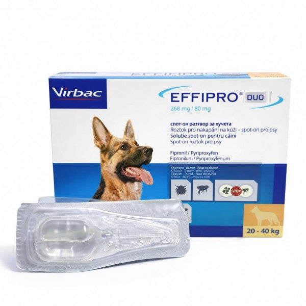 Pipete Antiparazitare Câini Talie Mare Effipro Duo L (20-40 kg) - 4 pipete