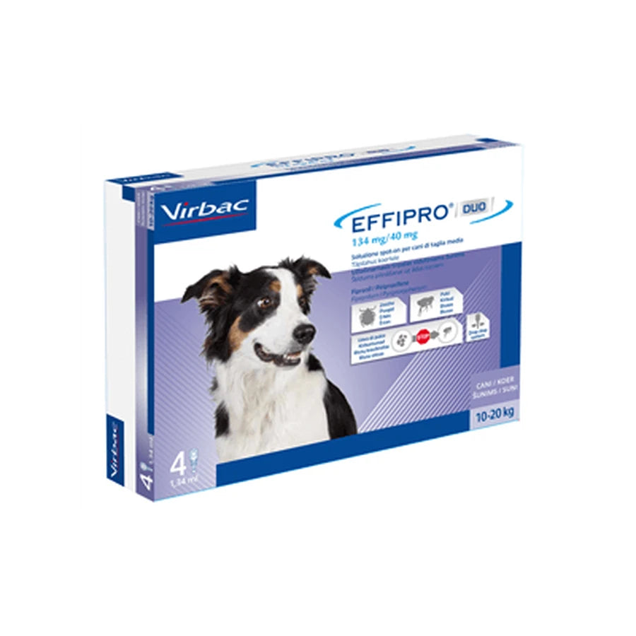 Pipete Antiparazitare Câini Talie Medie Effipro Duo M (10-20 kg) - 4 pipete