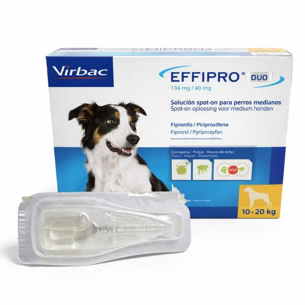Pipete Antiparazitare Câini Talie Medie Effipro Duo M (10-20 kg) - 4 pipete