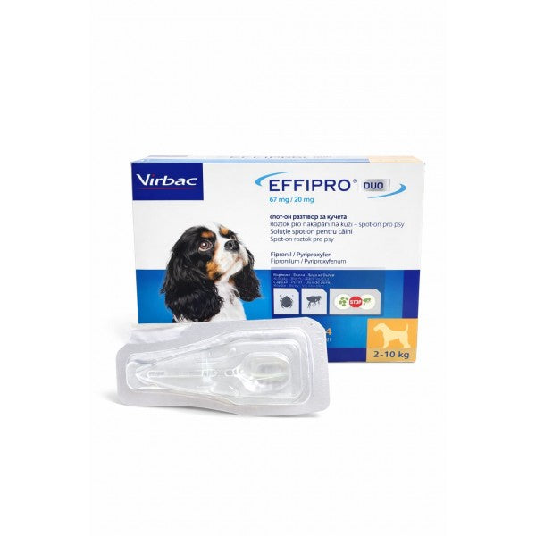 Pipete Antiparazitare Câini Talie Mică Effipro Duo S (2-10 kg) - 4 pipete