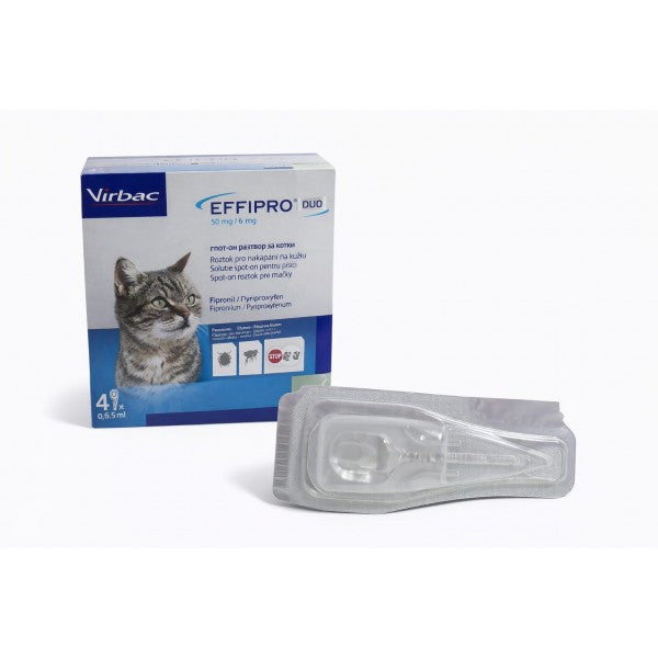 Pipete Antiparazitare Pisici Effipro Duo (1-6 kg) - 4 pipete