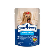 Plic Hrana Umeda Caini Talie Mica Club 4 Paws Somon in Sos, 100g