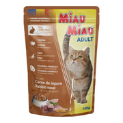 Plic Hrană Umedă Pisici Adulte Miau Miau, Iepure în Sos, 100g