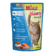 Plic Hrană Umedă Pisici Adulte Miau Miau, Somon în Sos, 100g