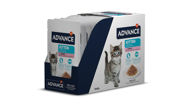 Plic Hrana Umeda Pisici Advance Kitten Curcan in Sos, 85g