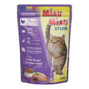 Plic Hrană Umedă Pisici Sterilizate Miau Miau, Pui în Sos, 100g