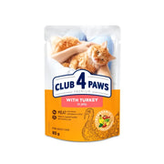 Plic Pisică Adultă cu Curcan în Aspic 85g Club 4 Paws – Hrană Umedă Premium cu Omega 3 și 6