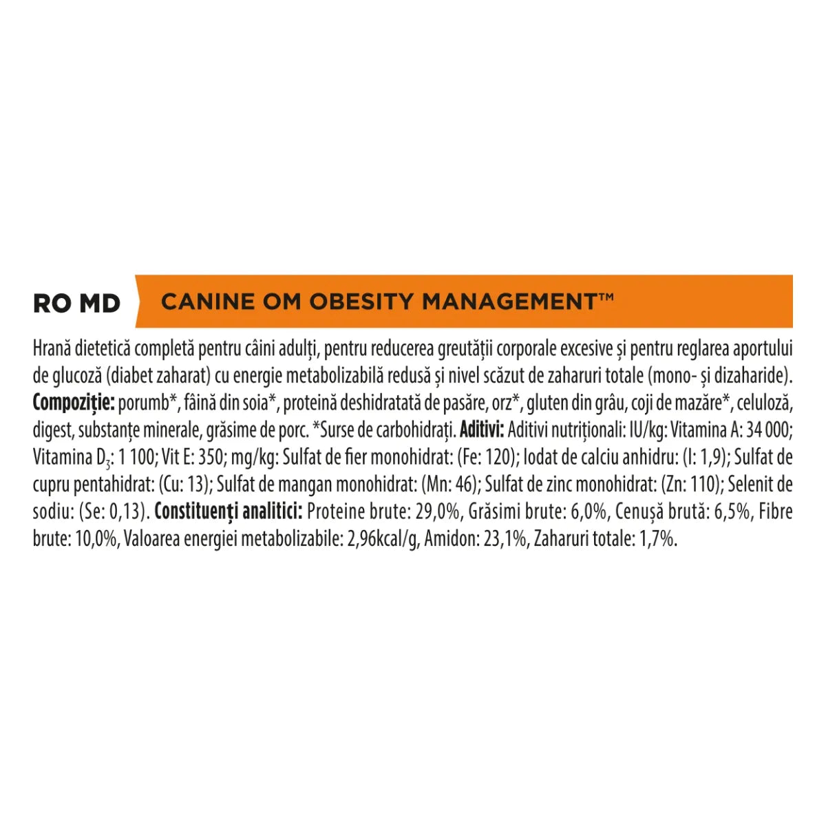 Pro Plan Dog Veterinary Diet OM obesity 12 Kg