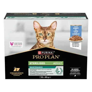 Purina Pro Plan Sterilised Maintenance cu Iepure, 10x85 g – Hrană Umedă pentru Pisici Sterilizate