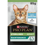 Purina Pro Plan Sterilised Maintenance cu Pește Alb, 85 g – Hrană Umedă pentru Pisici Sterilizate