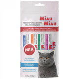 Recompense Cremoase pentru Pisici Adulte MIAU MIAU Creamy Snacks Mix Somon, Rață, Ton și Pui 4x15g