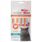 Recompense Cremoase pentru Pisici Adulte MIAU MIAU Creamy Snacks Pui 4x15g – Snack cu Taurină și Prebiotice