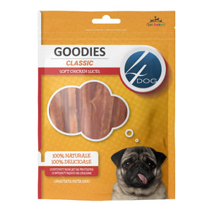 Recompense pentru Câini Adulți 4DOG GOODIES Classic Fâșii Moi de Pui 100g – Snack Natural pentru Dresaj
