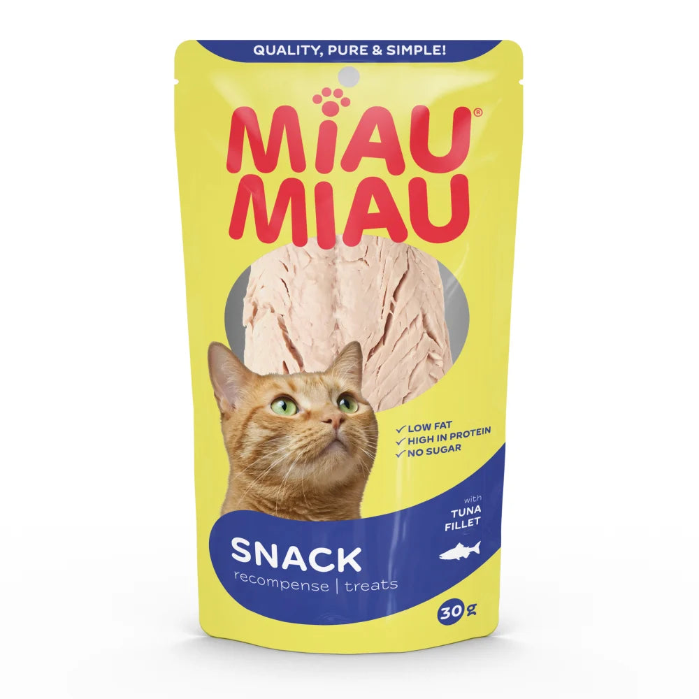 Recompense pentru Pisici Adulte Miau Miau – File de Ton, 30 g